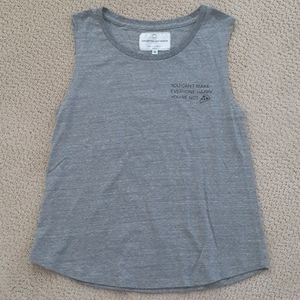 Graphic Grey Muscle Tank top (pizza!)